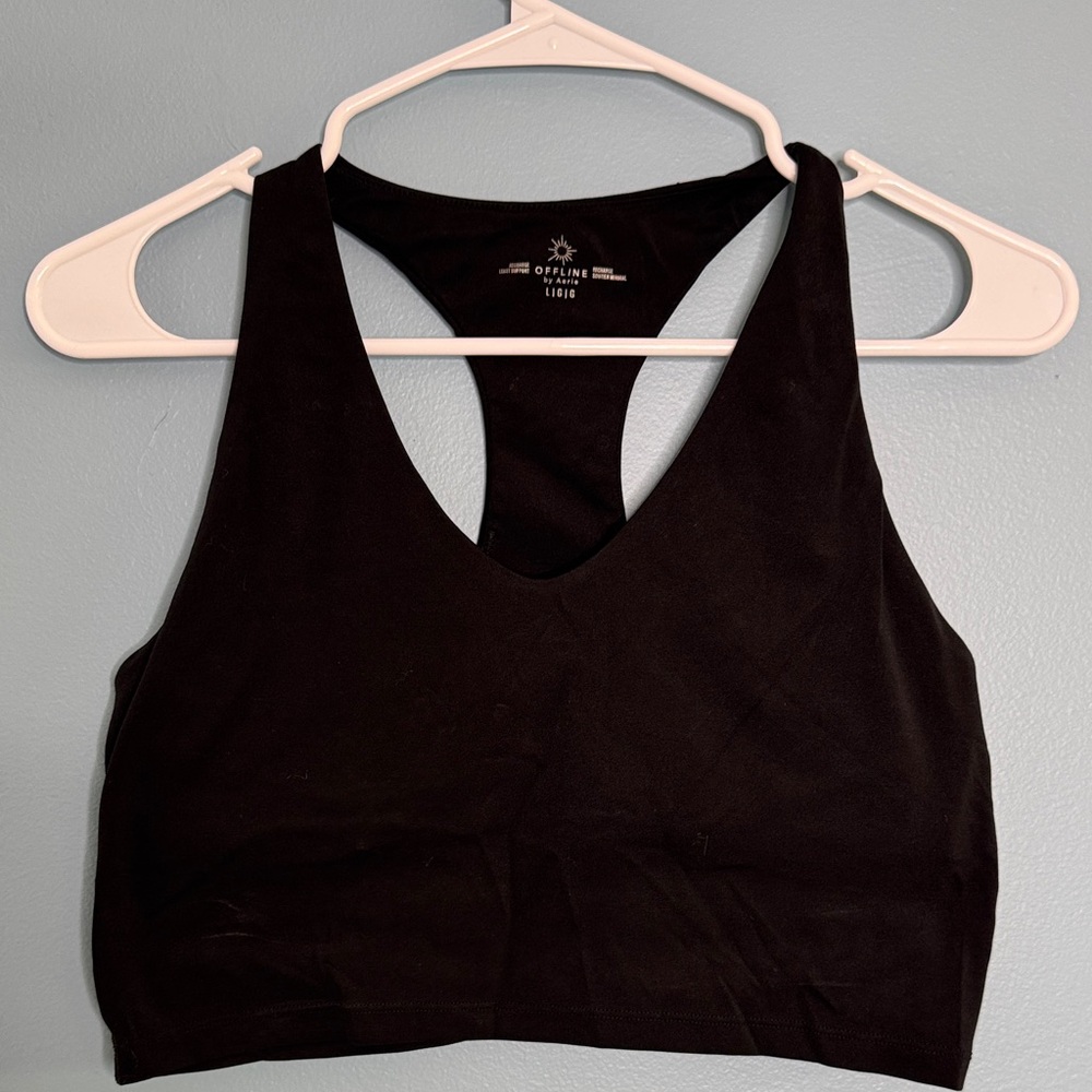 OFFLINE - Black Racerback Sports Bra
